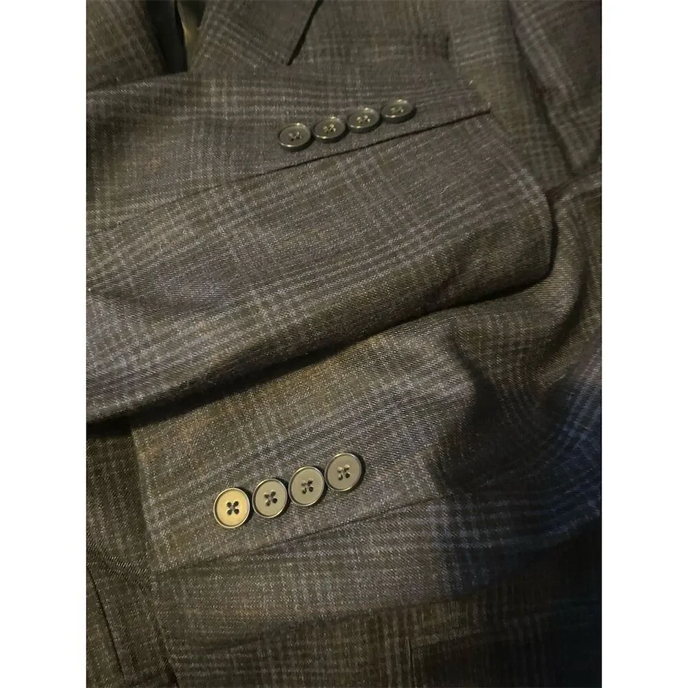 Calvin Klein Men's Check Blazer Size 40 Multicolor Formal Slim Fit